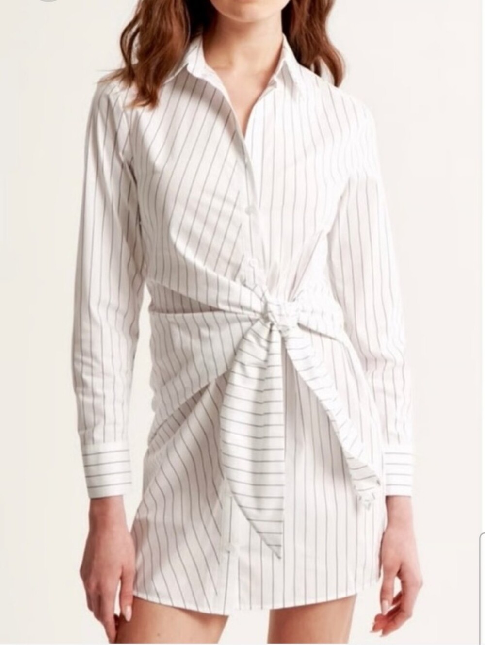 Abercrombie & Fitch Tie Waist White Shirtdress Size Medium